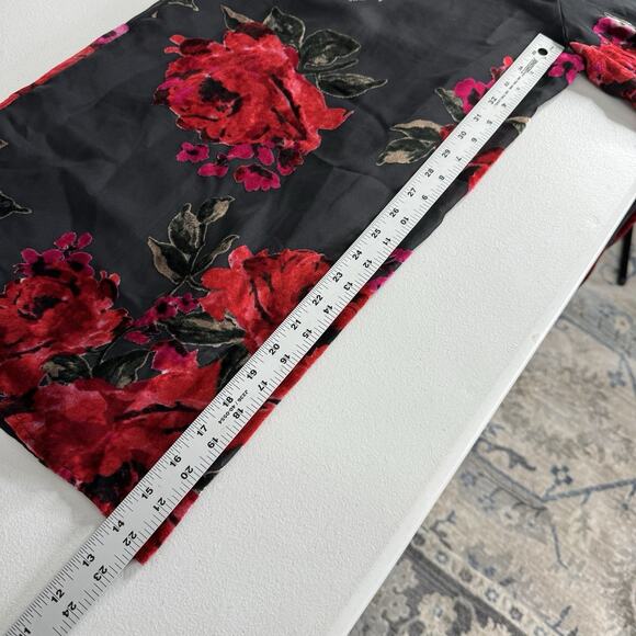 Ett:twa Anthropologie Floral Burnout Jumpsuit Womens Small Black Velvet Motif - Picture 13 of 15